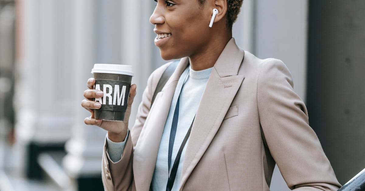 confident woman coffee