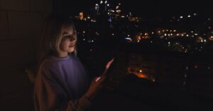 professional woman balcony night hyderabad