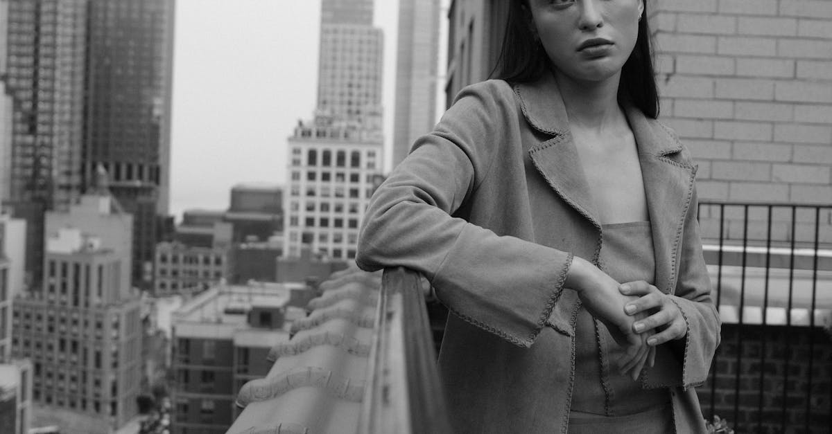 professional woman rooftop city