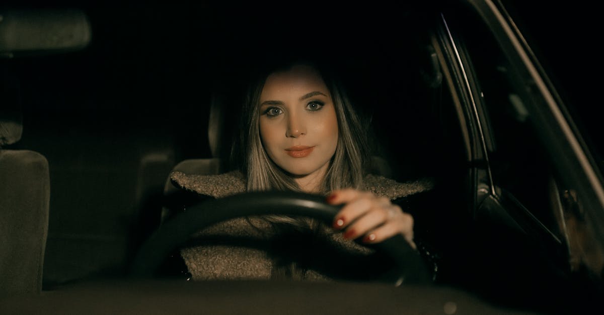female entrepreneur driving at night