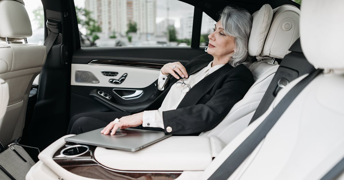 professional woman thinking car