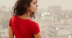 Hyderabad professional woman balcony evening