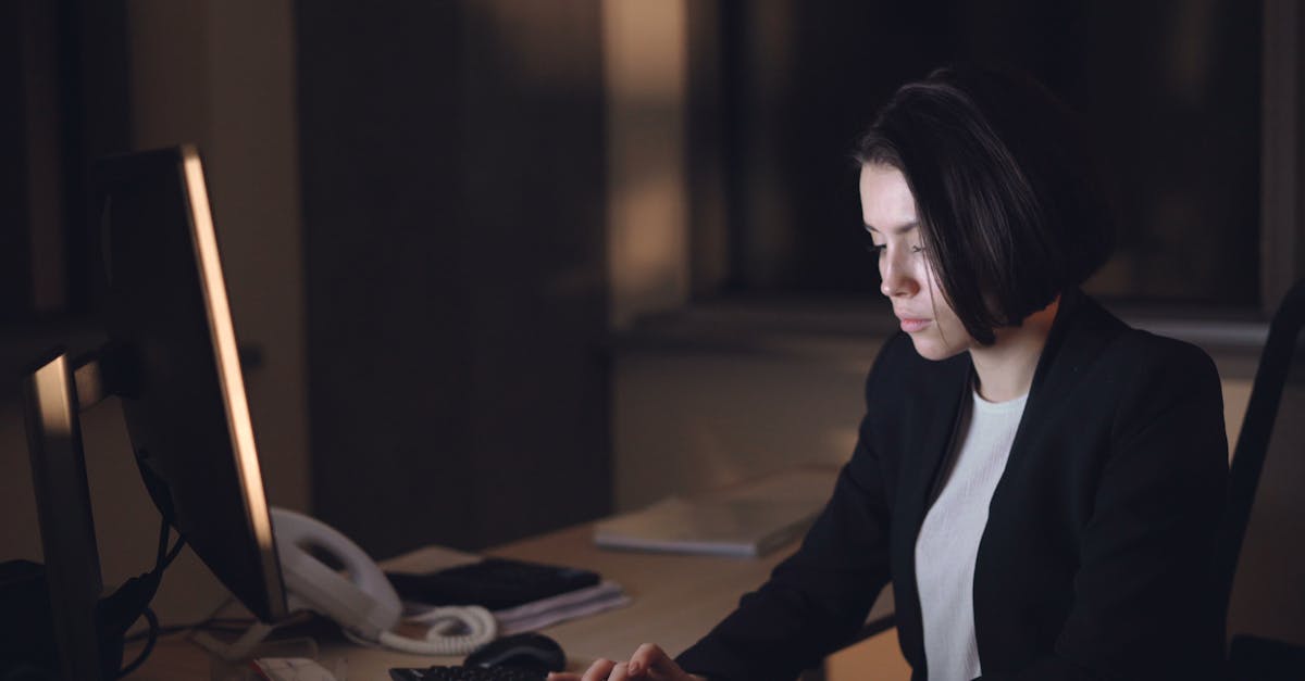 professional woman working late