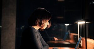 professional woman working late Hyderabad