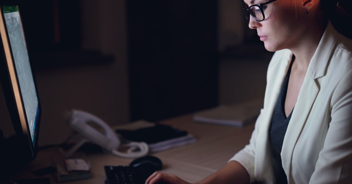 successful woman working late