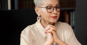 professional woman quiet reflection