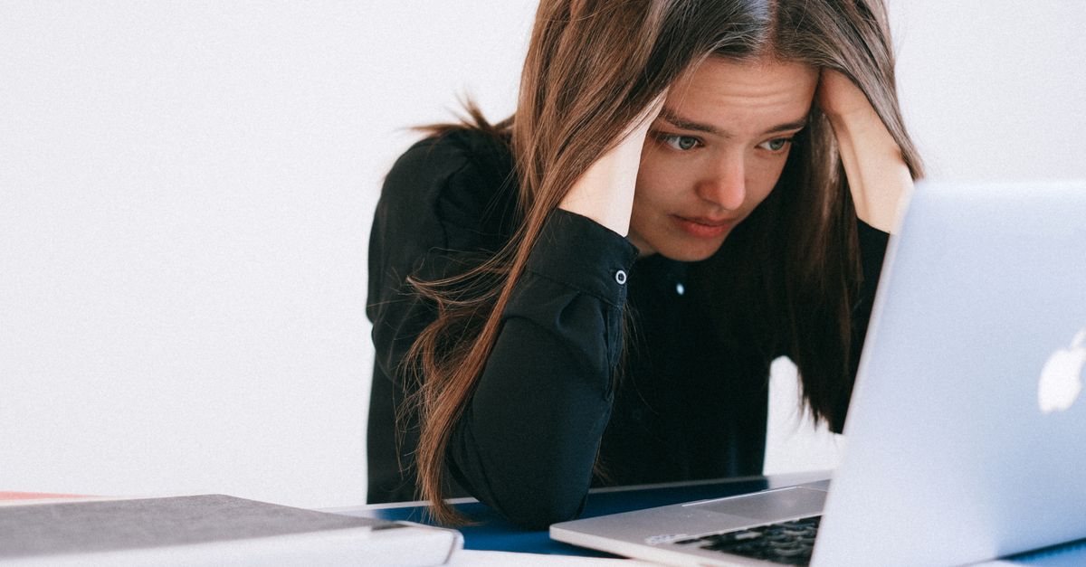 professional woman burnout laptop