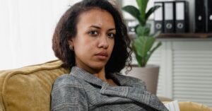 professional woman alone at home
