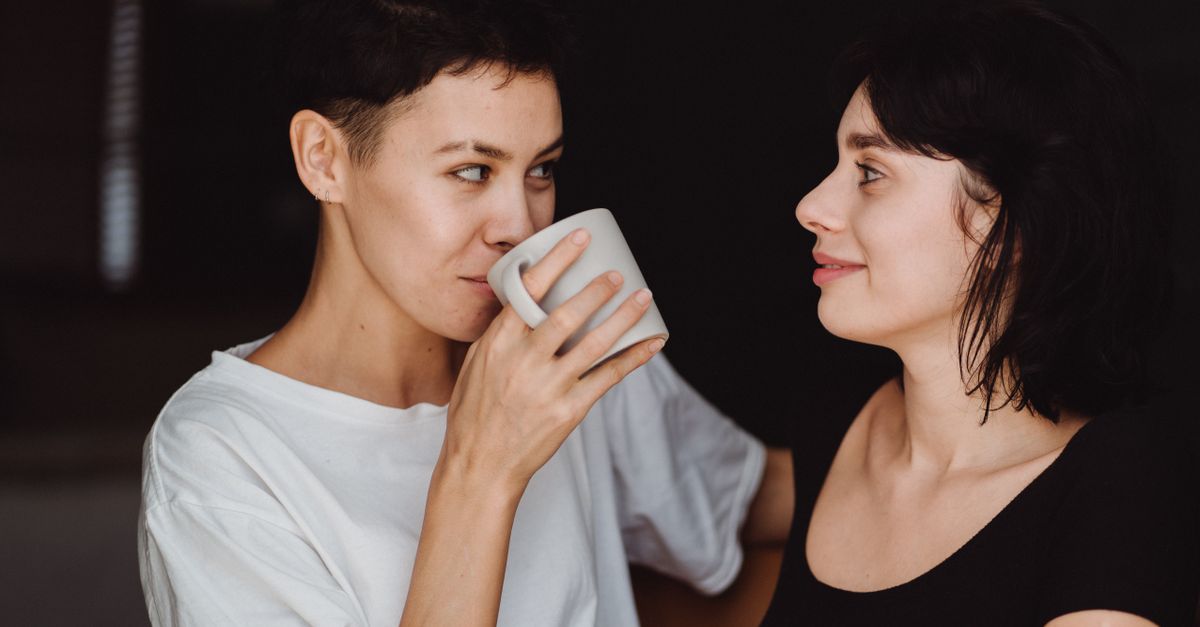 widowed woman coffee conversation