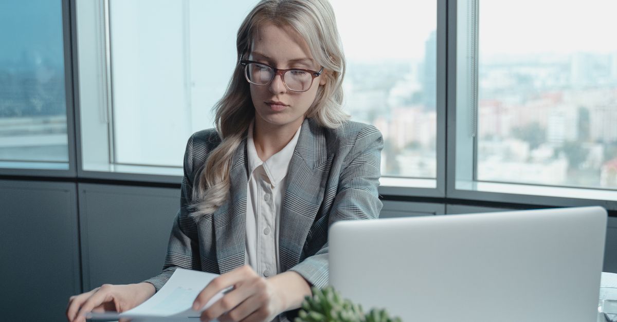 corporate woman laptop office