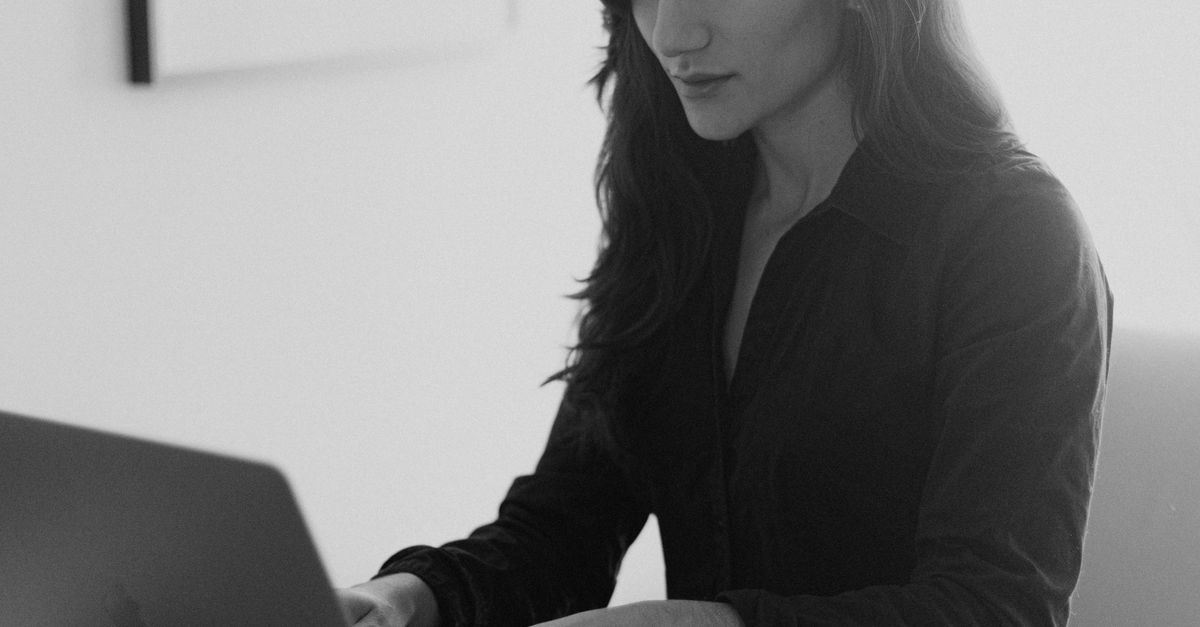 professional woman working laptop
