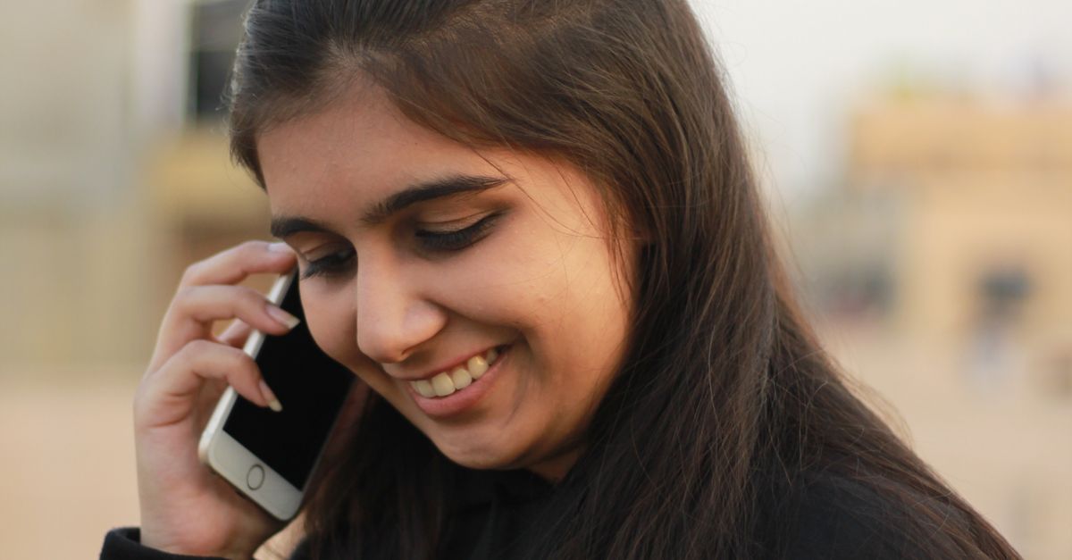 woman talking on phone Hyderabad